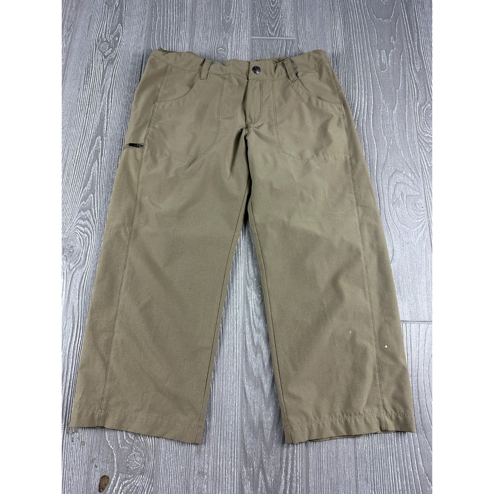 PATAGONIA Pants Size 8 Women's Tan Khaki Hiking Outdoors Capri Ankle Stretch